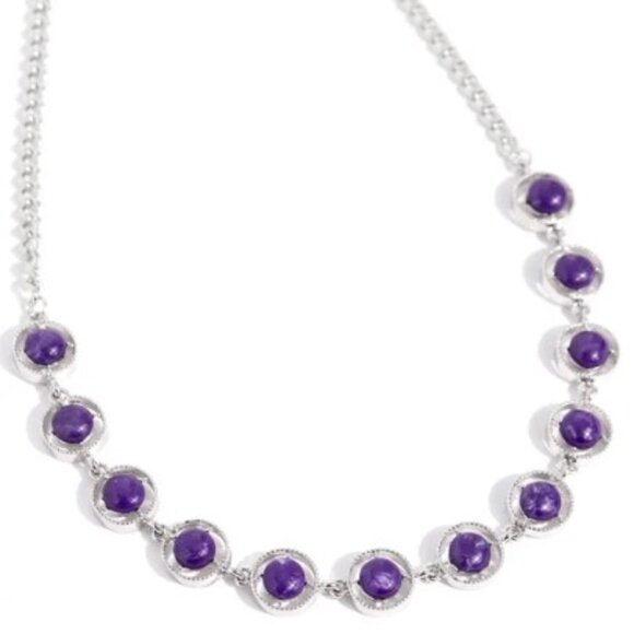 Going Global - Purple. Necklace with Matching Earrings. - Picture 2 of 3